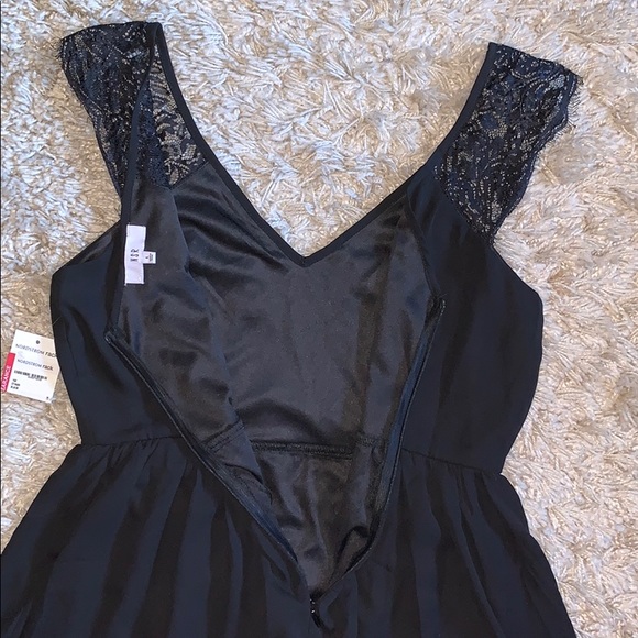 NWT NSR Lace Shoulder Fit and Flare Black Dress, L - Picture 8 of 10